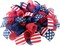 2 Pcs Patriotic Burlap Candle Holder Wreaths Rings, Patriotic Flag Color Fourth of July Berries Candlerings
